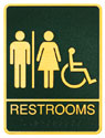 Picture of Brass ADA Plaque - Men and Womens Wheelchair Accessible Restroom