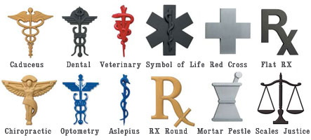 Picture of Cast Metal Symbols - Law & Medical Symbols