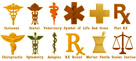 Picture of Cast Bronze Symbols - Law & Medical Symbols