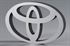 Toyota logo. 909 satin silver aluminum on black foam.
