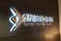 8"H x 3"D stainless steel halo lit. 24"H x 3"D stainless steel 2-piece logo.